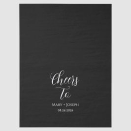 Custom Black Wedding Tissue Paper mit weißem Text Seidenpapier