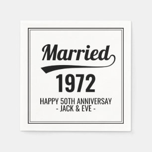 Custom Black & White Golden 50 Jahre Jahr Serviette