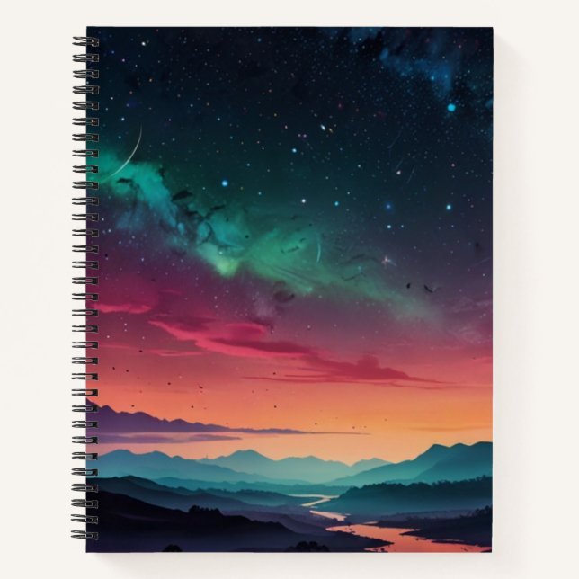 Custom Black & White Monogram Sketchbook Notizbuch (Vorderseite)