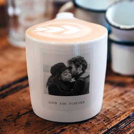 Custom Black & White Photo Mug – Love You Forever Espressotasse