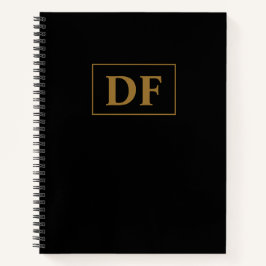 Custom Black with Gold Initials Notebook Notizbuch