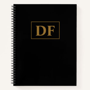 Custom Black with Gold Initials Notebook Notizbuch