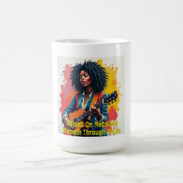 Custom Black Woman Gitarrist Art Inspiration Kaffeetasse