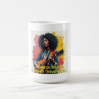 Custom Black Woman Gitarrist Art Inspiration Kaffeetasse