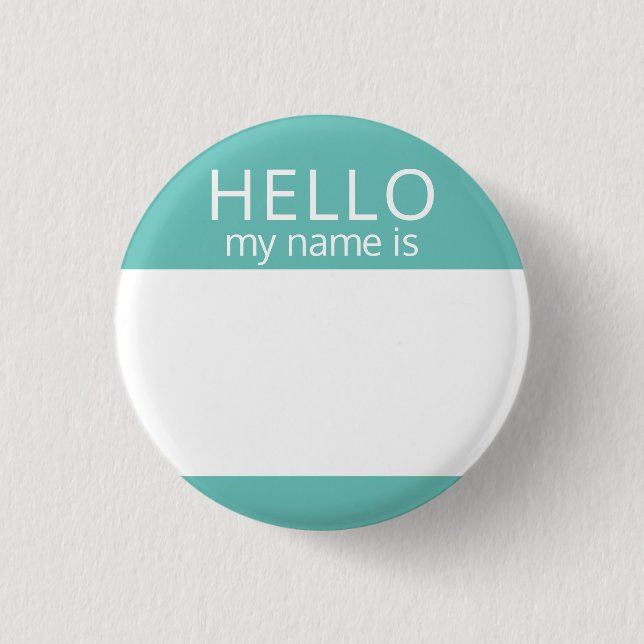 Custom Blank HELLO Mein Name ist Abzeichen Button (Vorderseite)