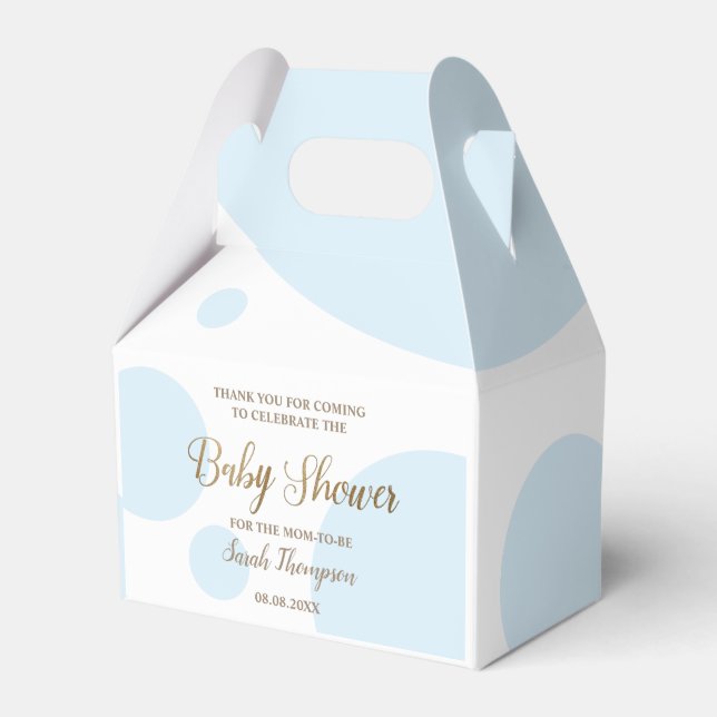 Custom blau-weiß Baby Boy Dusche Gefälligkeitsbox Geschenkschachtel (Vorderseite)