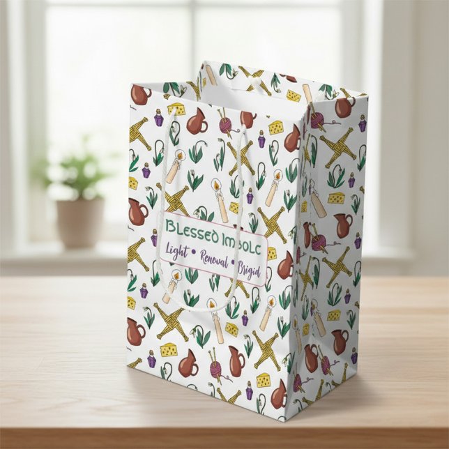 Custom Blessed Imbolc Light Renewal Brigid  Mittlere Geschenktüte (Von Creator hochgeladen)