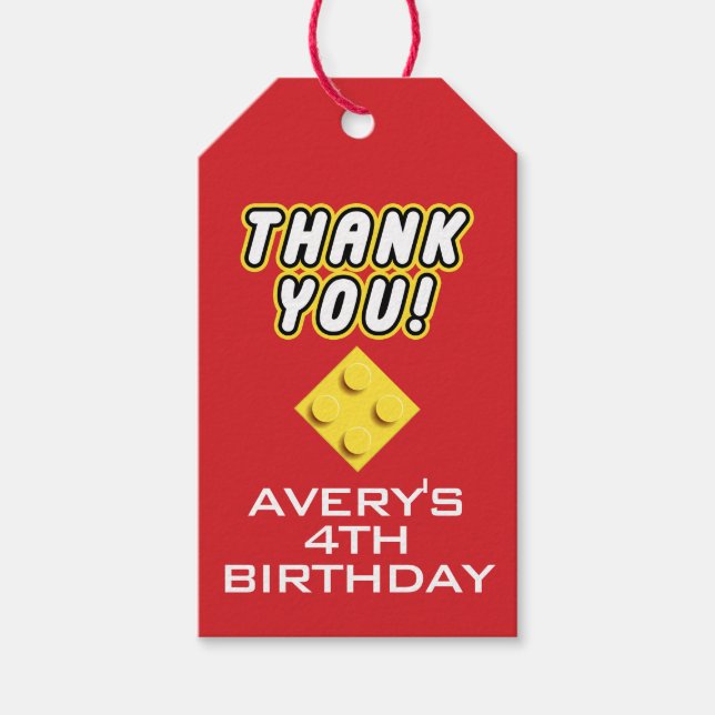 Custom BLOCK PARTY Bunte Steine Vielen Dank Geschenkanhänger (Vorderseite)