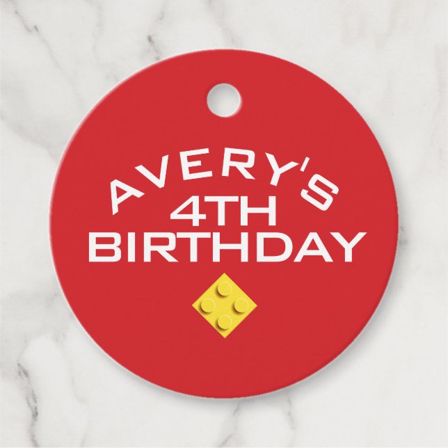 Custom BLOCK PARTY Bunte Steine Vielen Dank Geschenkanhänger (Vorderseite)