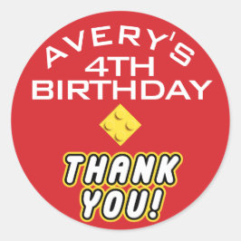 Custom BLOCK PARTY Bunte Steine Vielen Dank Runder Aufkleber