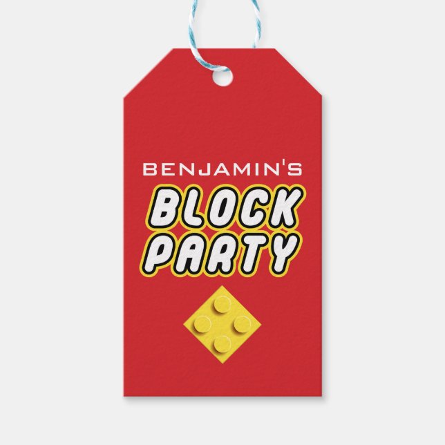 Custom BLOCK PARTY Farbenbricks Tower Builder Geschenkanhänger (Vorderseite)
