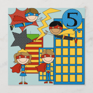 Custom Blond Hair Boy Super Hero Geburtstag Einlad Einladung