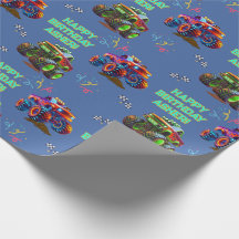 Custom Blue 3D Monster Truck Geburtstag für Jungen