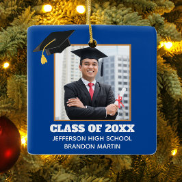 Custom Blue Abschluss Senior Portrait Foto 2025 Keramikornament