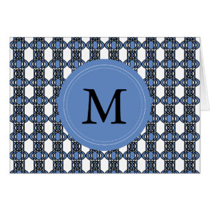 Custom Blue Abstrakt Scarab Muster Monogram