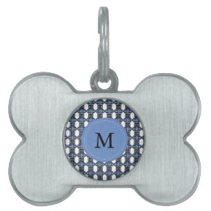 Custom Blue Abstrakt Scarab Muster Monogram Tiermarke