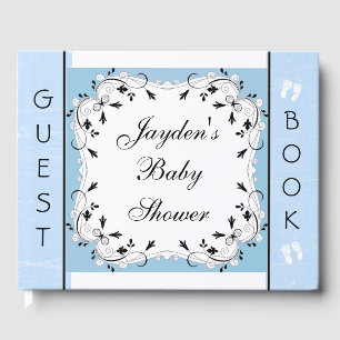 Custom Blue and Black Baby Showbook Gästebuch