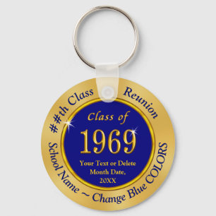Custom Blue and Gold Class of 1969 Gastgeschenke Schlüsselanhänger