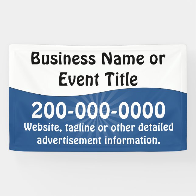Custom Blue and White Business Advertising Banner (Horizontal)