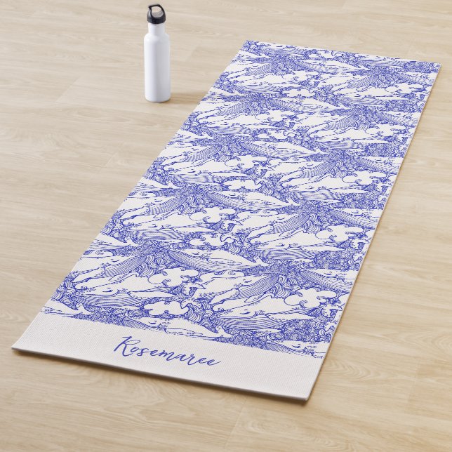 Custom Blue and White Humpback Whale Yogamatte (Beispiel)