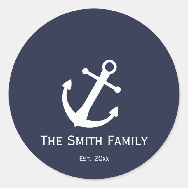 Custom Blue and White Nautical Stickers (Vorderseite)