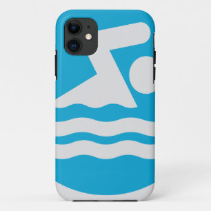 Custom Blue and White Swim Decal Phone Case