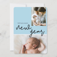 Custom Blue Baby Foto Happy New Year