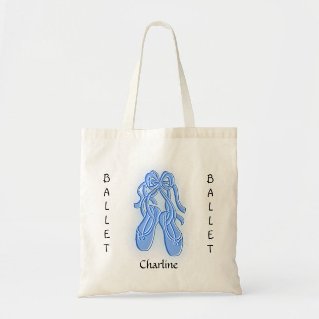 Custom Blue Ballet Shot Tote Bag Tragetasche (Vorne)