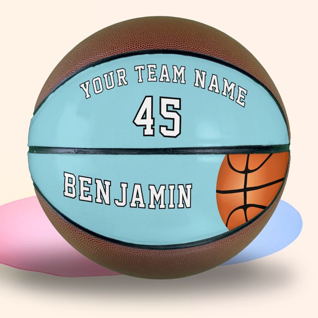 Custom Blue Basketball mit Teamname Nummer (Von Creator hochgeladen)