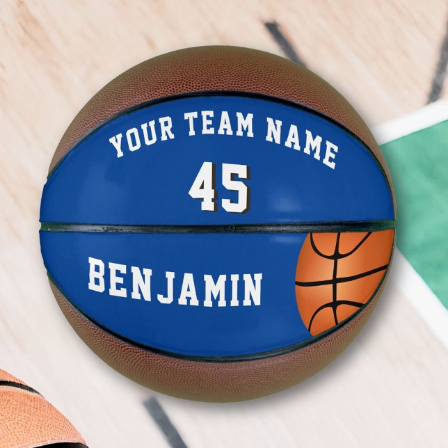Custom Blue Basketball mit Teamname Nummer (Von Creator hochgeladen)