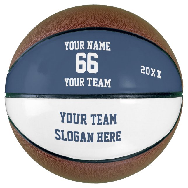 Custom Blue Basketball with Name, Number, Team (Vorderseite)