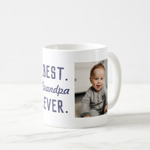 Custom Blue Best Grandpa Ever 2 Photo Mug Kaffeetasse