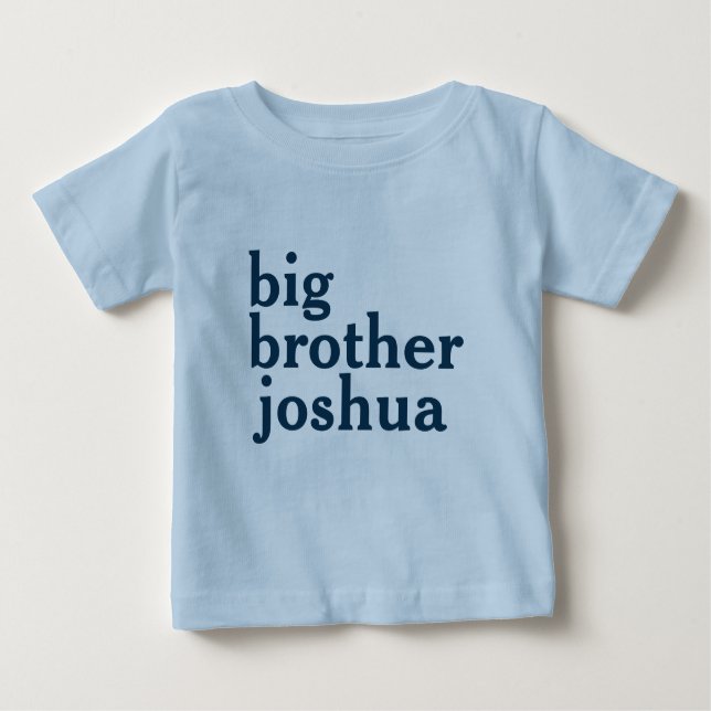 Custom Blue Big Brother Baby T - Shirt (Vorderseite)