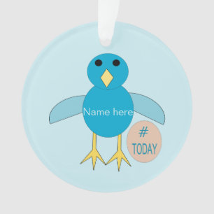 Custom Blue Birthday Boy Chick Acrylic Ornament