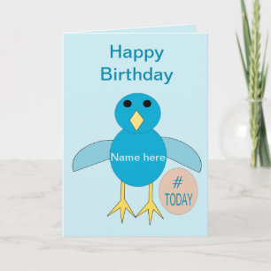 Custom Blue Birthday Boy Chick Card Karte