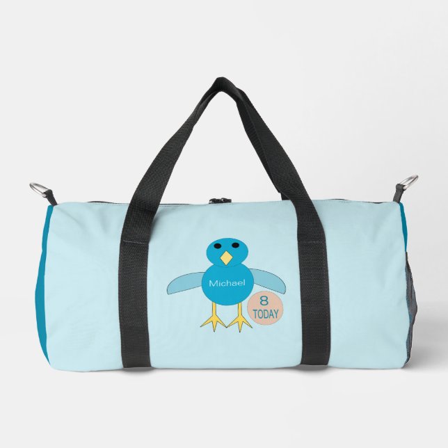 Custom Blue Birthday Boy Chick Duffle Bag (Vorderseite)