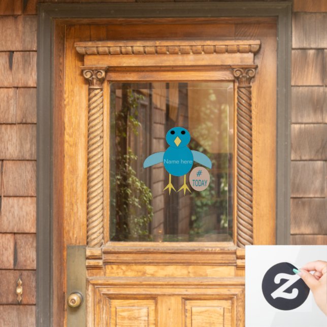 Custom Blue Birthday Boy Chick Fensteraufkleber (Haustür)