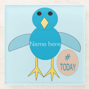 Custom Blue Birthday Boy Chick Glass Untersetzer