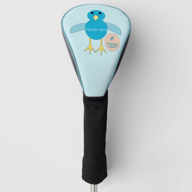 Custom Blue Birthday Boy Chick Golf Driver Cover Headcover (Vorderseite)