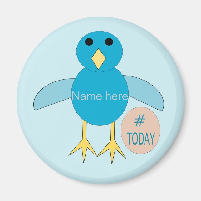 Custom Blue Birthday Boy Chick Magnet (Vorne)