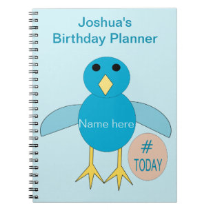 Custom Blue Birthday Boy Chick Notebook Notizblock