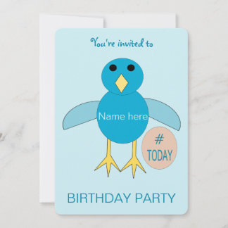 Custom Blue Birthday Boy Chick Party Einladung