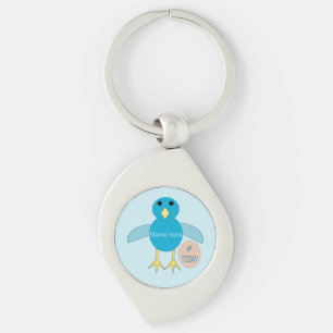 Custom Blue Birthday Boy Chick Schlüsselanhänger