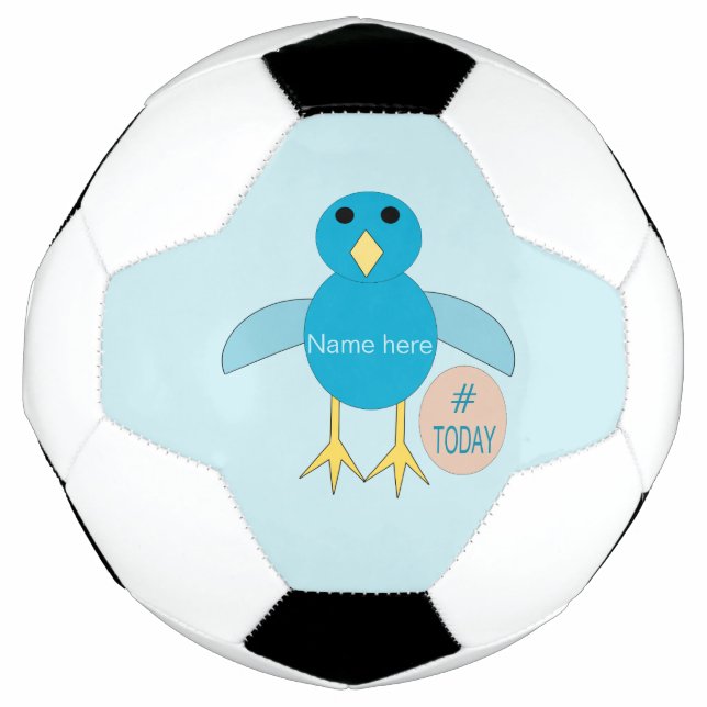 Custom Blue Birthday Boy Chick Soccer Ball (Vorderseite)