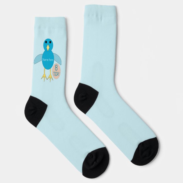 Custom Blue Birthday Boy Chick Socken (Rechts)