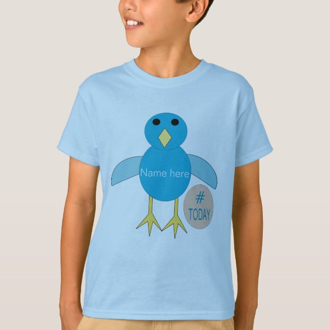 Custom Blue Birthday Boy Chick T Shirt (Vorderseite)