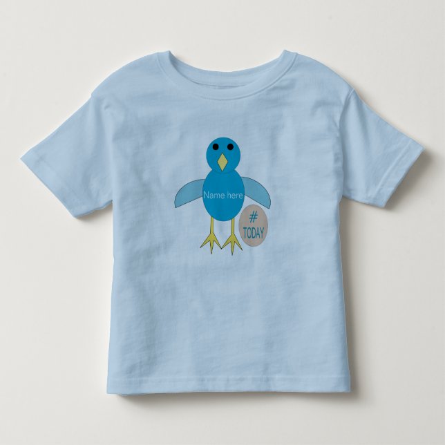 Custom Blue Birthday Boyl Chick T Shirt (Vorderseite)