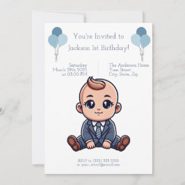 Custom Blue Boss Baby Einladung zum Geburtstag