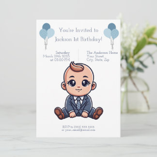 Custom Blue Boss Baby Einladung zum Geburtstag