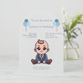 Custom Blue Boss Baby Einladung zum Geburtstag